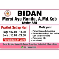 NEW Papan Plang Bidan ukuran 40x60cm custom