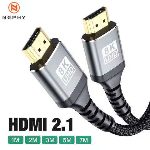 HDMI Cable 8K UHD Cord 4K 120Hz 48Gbps Ultra High Speed 22ft HDMI 2.1 Cable Wire Lines for Monitor P