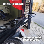 Combo Baga Givi MV & Givi U37A 37L Rear Trunk for YAMAHA JUPITER GRAVITA - Solid Zinc Installation