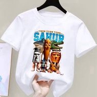 Tung Tung Sahur Character Children's T-Shirt Full Ages 2-16 Years Baju Budak Lelaki Tshirt Budak Lel