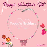 Poppy's Valentine's Set | Beads Necklace | Beads Ring | Homemade Beads Jewelry