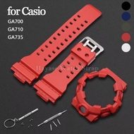 Resin Watch Band+Bezel for Casio for G-Shock GA700/GA710/GA735 Sport Bracelet Watch Band Case Protec