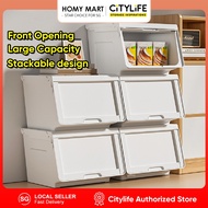 Citylife 40L Stackable Storage Box Front Opening Box Storage Container Large Capacity Storage Box