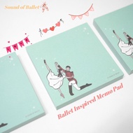 Sound of ballet memo pad, Ballet inspired memo pad, Elegant Ballet illustration memo pad, Non-sticky