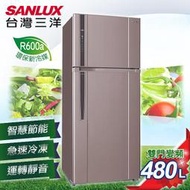 高雄正老店 熱賣款!!【SANLUX台灣三洋SR-C480BV1】480L雙門直流變頻冰箱 全省非偏遠可配送 自取免運