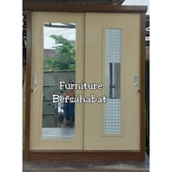 lemari pakaian 2 pintu jumbo sliding motif knockdown