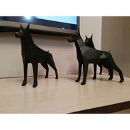 DIY 3D Papercraft A4 Paper Model Decor Kit: Doberman
