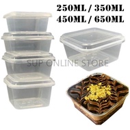 (50pcs)Disposable Square Plastic Food Container / Tupperware Bekas Kek Tornado / Bekas Petak / SQ250