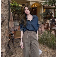 Women's DENIM BOW CHARM Shirt – LUMI Feminine BOW Embroidered Cowboy Shirt