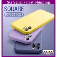 (SG Seller)Classic Square edge Soft Liquid Silicone Phone Case For IPhone 12/12 Pro/12 Mini /12 Pro Max Phone Cover