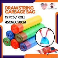 Drawstring Plastik Sampah Dustbin Plastic Garbage Bag Office Cleaning Trash Dustbin Bag with Rope Ki