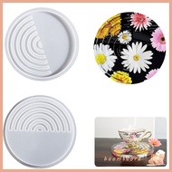 Boom Diy Homemade Coffee Coaster Mold Half Moon Round Striped for Creative Silicone Mold Crystal Pla