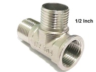 Sock Tee drat luar dalam sok T Stainless Fitting sambungan kran pipa pralon