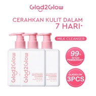 Glad2Glow Milk Amino Acid Gentle Cleanser Face Wash Brighten Hydrating pencuci muka skincare facial 