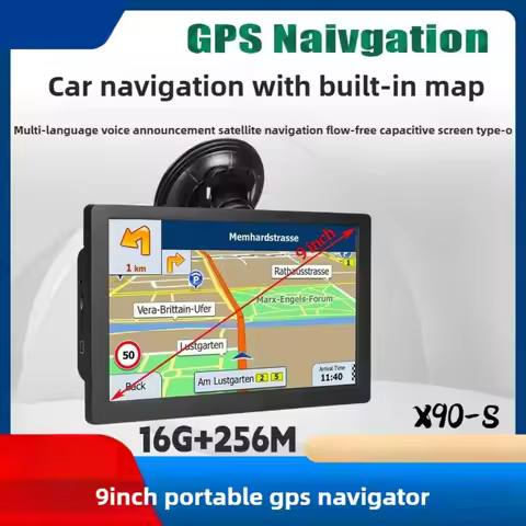 X90-S Portable 9-inch Car GPS Navigator Truck Car General Capacitor Large Screen 16G + 256M TFT Touc