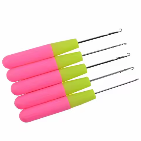 Crochet Hook Plastic Crochet Hook Needle For Hair Weaving Hook Needles 10/15 Pcs Dreadlock Knit Hair