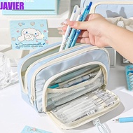 JAVIER Pen Pencil Cases, Desktop Organizer Minimalism Aesthetic Pencil Bag, INS Cosmetic Pouch Large Capacity Canvas Pencil Holder Stationery