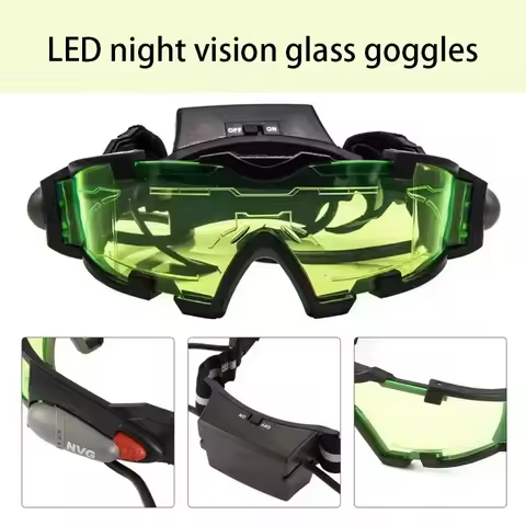 New Adjustable LED Night Vision Glass Motorcycle Racing Universal Goggles Hunting Glasses with Flip 