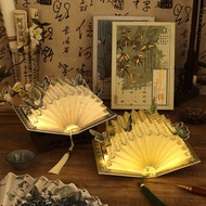 寓见诚品 手工DIY 创意书灯 笔墨手书系列国风创意扇形书灯Yujian Eslite Handmade DIY Creative Book Lamp - Ink and Calligraphy Se