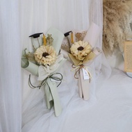 畢業花束 ー 羽毛太陽花花束 | 乾燥花束/永生花束/小花束/畢業