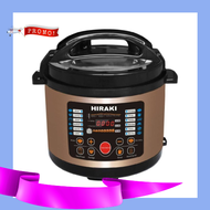 6L HIRAKI Pressure Cooker with Non Stick Inner Pot weighing 7KG - Periuk Tekanan Tidak Melekat 6L