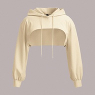 เสื้อฮู้ดถักแขนยาวไซส์ใหญ่สีพื้น