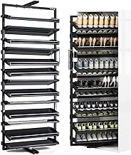 Metal 360°Rotating Shoe Rack for Closet, Narrow Tall Skinny Shelf, Vertical Shelf Organizer for Small Bedroom Cabinet, Space Saving Storage, Durable Black Metal Stackable Shoe Cabinet (Size : 13 floo