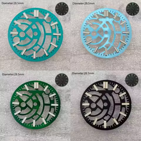 NH35 s logo 28.5mm dial white gold open heart dial for NH70/NH71/NH72 movement skeleton movement s d