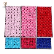 XUESHAN 50Pcs Soap Rose Flower, Three Layer Rose Wreath Making Foam Rose, Creative Realistic Floral 