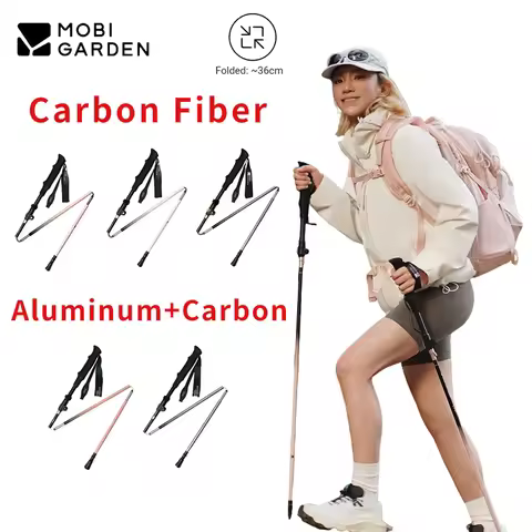 MOBI GARDEN WindFold Foldable Trekking Poles Lightweight Portable Aluminum Walking Sticks Adjustable