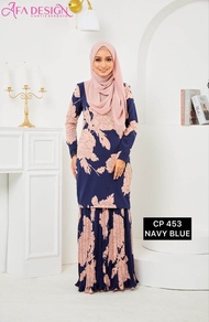 Afa Design Baju Kurung Pleated Chiffon Crepe Plus Size