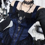 YL25390 Dark Style Jacquard Lace Square Neck Dress 2025 New Style Gothic Style Lolita Skirt Suit H7F