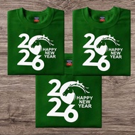2 Selamat Tahun Baru 2026 Rekaan Minima Kemeja-T Arah Aliran Pakaian Tahun Baru Asas leher krew