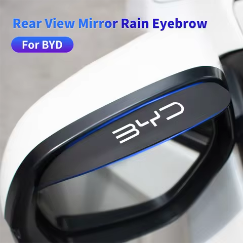 2PCS Car Rearview Mirror Rain Eyebrow For BYD Atto3 Han Song plus Seagyll V2l Dolphin F3 E6 G3 I3 Ea