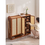Multi-level Shoe Rack Cabinet Rattan Shoe Cabinet Outdoor Dustproof Integrated Cabinet