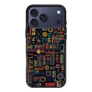 Custom Hybrid Case iphone 17 16 16e 15 14 13 12 11 Pro Max Mini Plus Air Ethnic Geometric Pattern