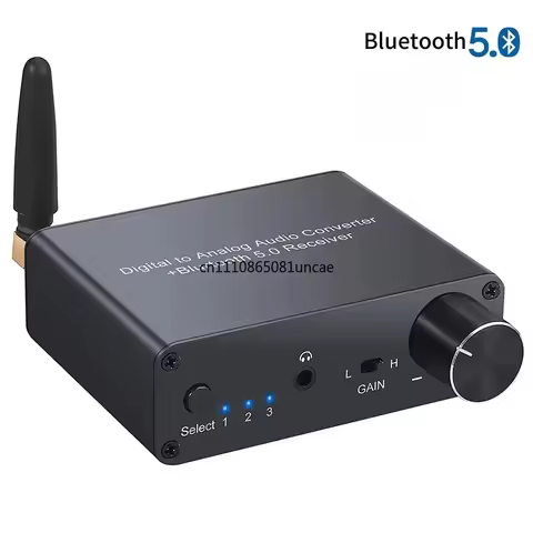192k Bluetooth-compatible DAC Converter with Headphone Amp Digital To Analog Converter 3.5mm Audio A