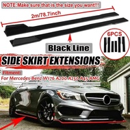2m Car Side Skirt Extensions Spoiler Rocker Lip For Benz W205 W204 W203 W211 W212 W213 W117 C117 W17