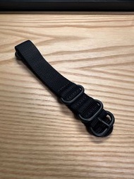 NATO black watch strap 20mm 全黑尼龍錶帶
