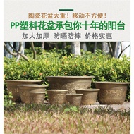 Thick Bronze Color Perforated Planting Tree Pot Non-Perforated Hydroponic Lotus Pot Plastic Large Fl