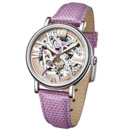 ARBUTUS AR1906SWV SKELETON PURPLE LEATHER STRAP WOMEN'S WATCH