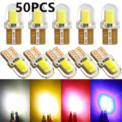 5/10/20/50PCS LED W5W T10 COB 4SMD Led Parking Bulb Auto Wedge Clearance Lamp Canbus Silica Bright W