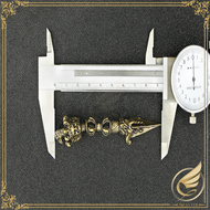 Pháp Khí Phật Giáo Mật Tông Cầm Tay Decor Mini Chày Kim Cang Tây Tạng Vajra 3 Đầu Đồng Thau - Đồ Đồn