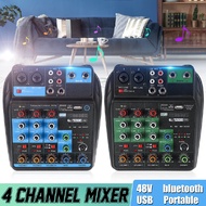 48V 4-Channels Mixing Console Audio Mixer With USB Bluetooth DJ Sound Mixing MP3 Jack Karaoke Amplifier Karaoke KTV Party