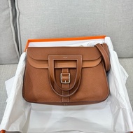 愛馬仕～Hermes halzan31 金棕色銀釦Y刻TC皮