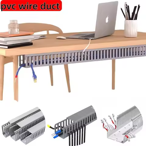 Under Table Storage Rack PVC Cable Management Tray Home Office Desk Wire Organizer 50cm Industrial f