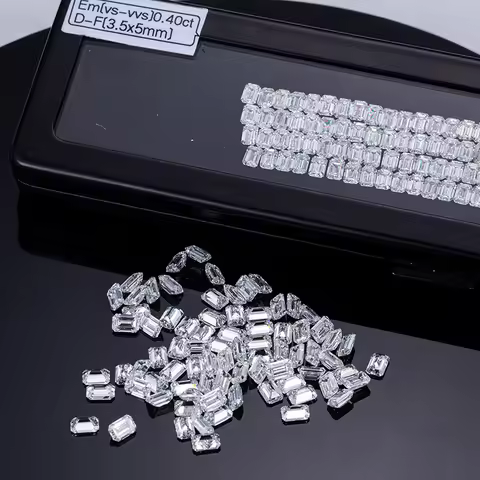 Emerald Cut HPHT Lab Grown Melee Diamond 2×3MM To 4×6MM DEF Color VVS VS Clarity IGI Certified Small