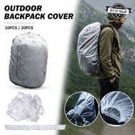 10/20pcs Disposable Waterproof Lightweight Backpack Cover Clear Backpack Rain Cover For 15L-40L Bags