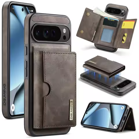 2 IN 1 Detachable Magnetic RFID Blocking Card Slot Wallet Leather Phone Case for Google Pixel 9 10 P