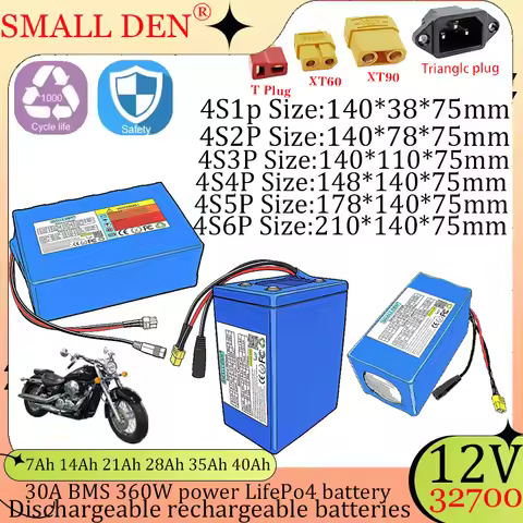 12V 7AH 14AH 21AH 28AH 35AH 40AH 32700 LiFePO4 Battery Pack Built-in BMS For 4S1p-6P 14.6V Power Sup